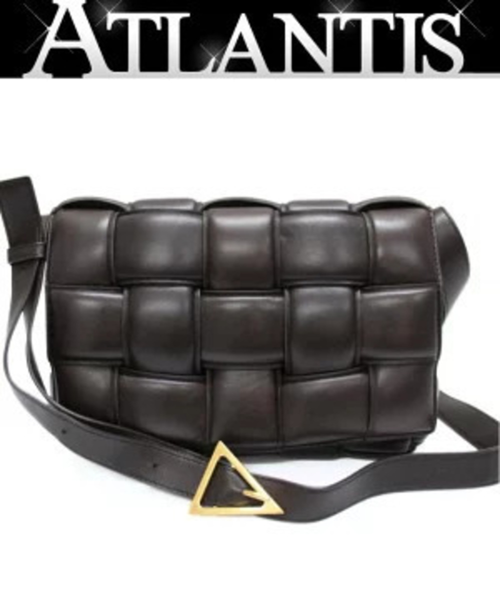 BOTTEGA VENETA Intrecciato Padded Cassette Shoulder Bag Leather Brown